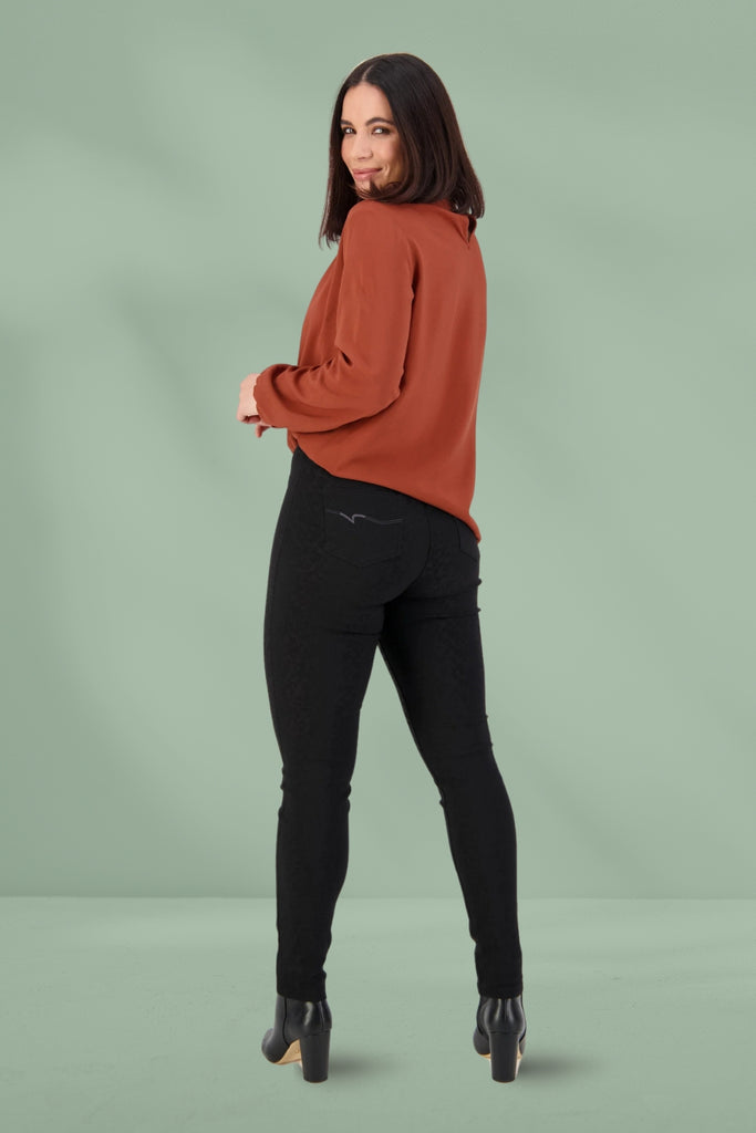 Vassalli Embossed Pull On Leggings Black From BoxHill