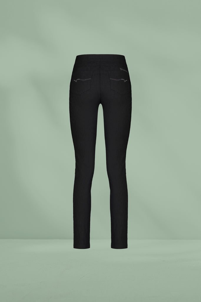 Vassalli Embossed Pull On Leggings Black From BoxHill