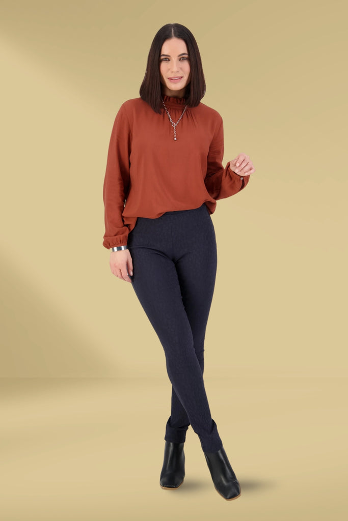 Vassalli Embossed Pull On Leggings Navy From BoxHill