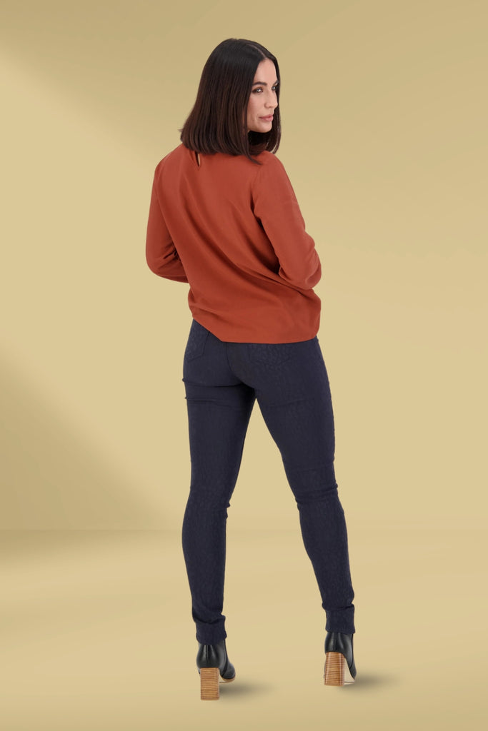 Vassalli Embossed Pull On Leggings Navy From BoxHill