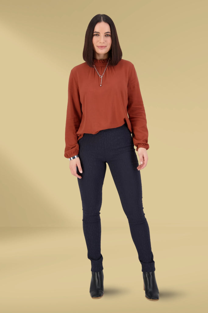 Vassalli Embossed Pull On Leggings Navy From BoxHill