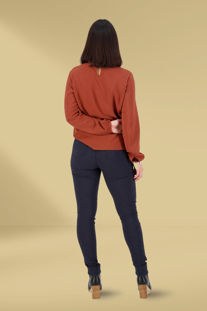 Vassalli Embossed Pull On Leggings Navy From BoxHill