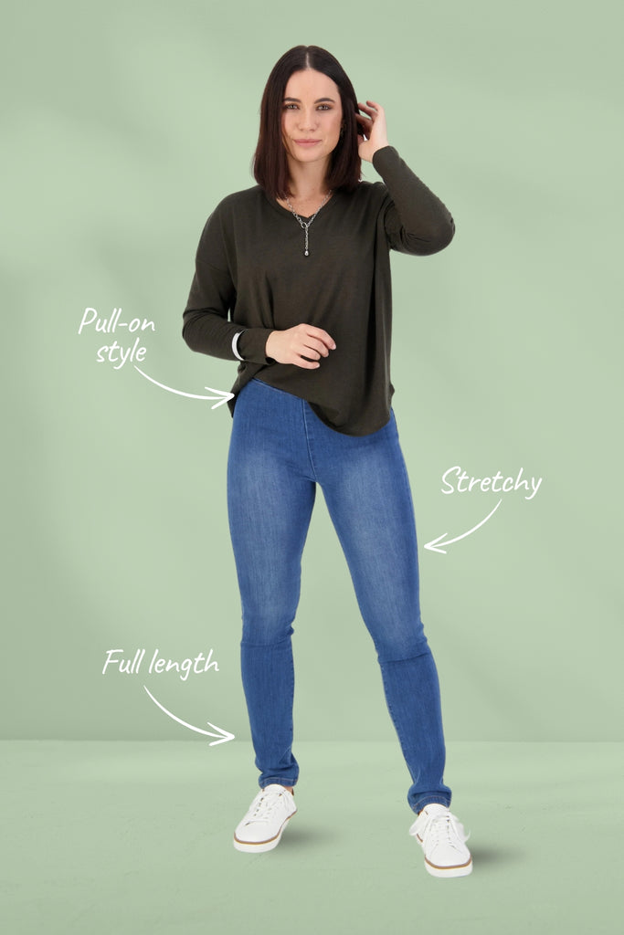 Vassalli Full Length Leggings Denim New Blue From BoxHill