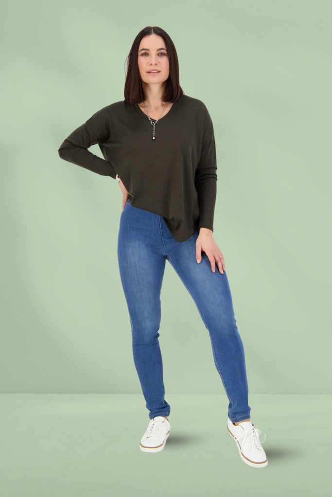 Vassalli Full Length Leggings Denim New Blue From BoxHill