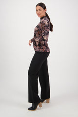 Vassalli Long Sleeve Printed Knit Top with High Neck Vintage From BoxHill
