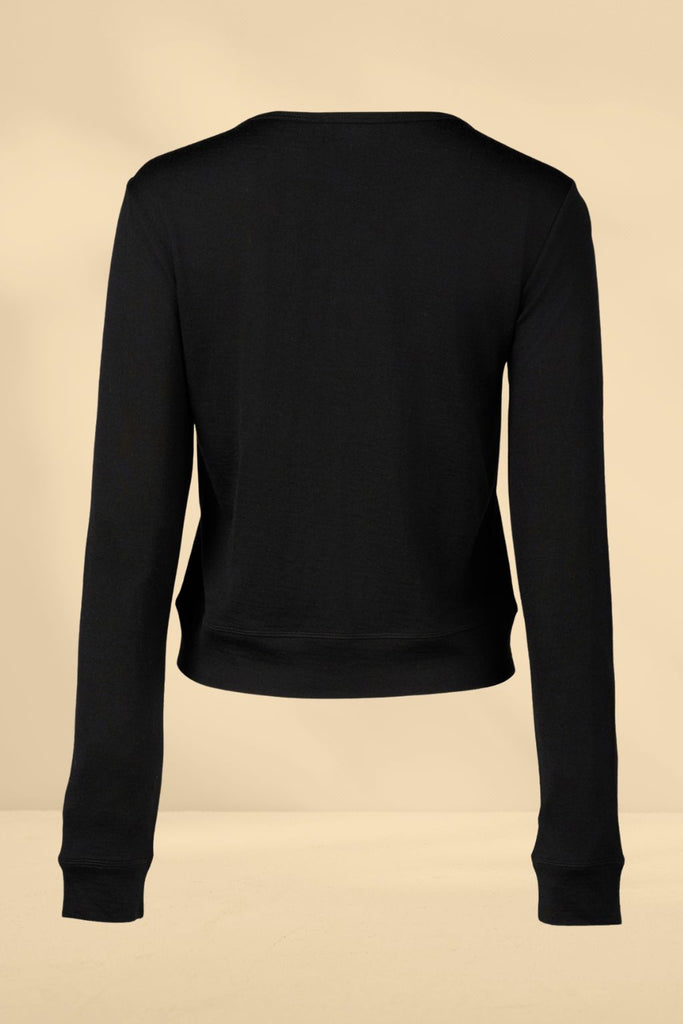 Vassalli Merino Cropped Cardi Black From BoxHill