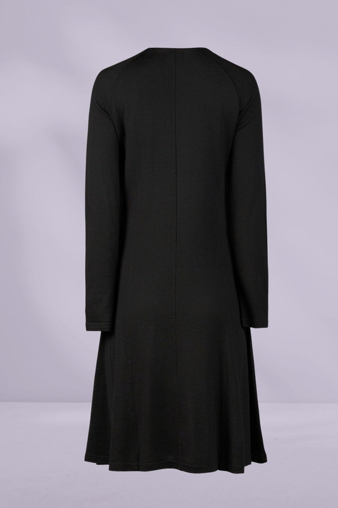 Vassalli Merino Long Sleeve Swing Dress Black From BoxHill