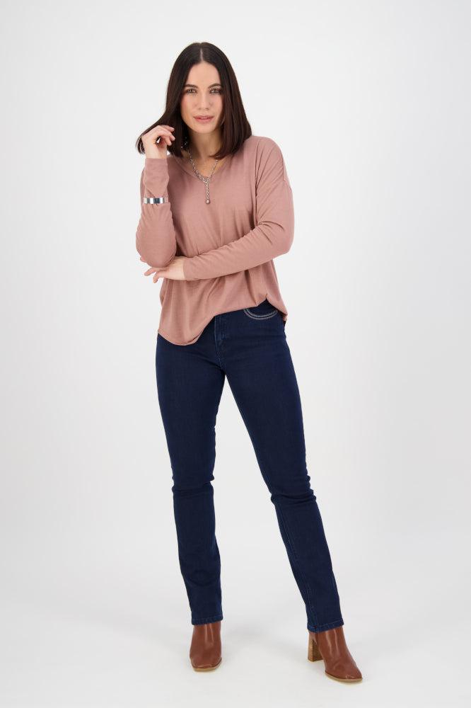 Vassalli Mid Blue Patterned Pocket Jeans From BoxHill