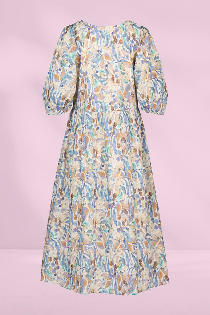 Vassalli Pleat Sleeve V Neck Dress Amalfi From BoxHill