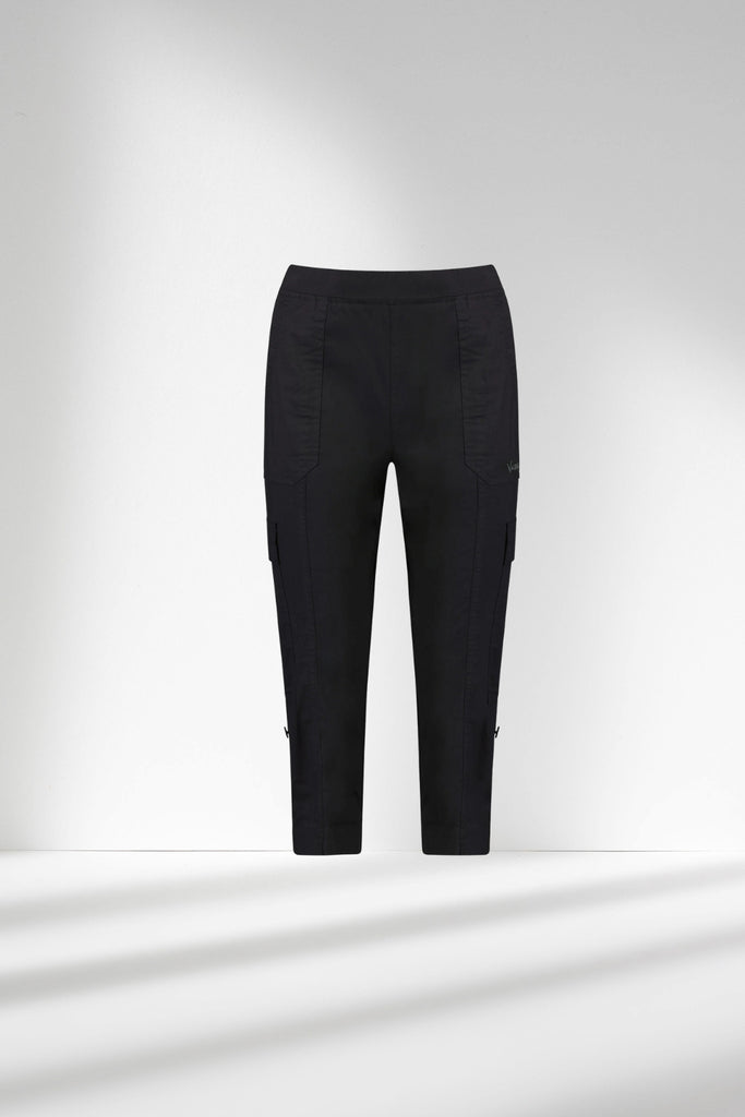 Vassalli Poplin Pull On Cargo Pants Black From BoxHill