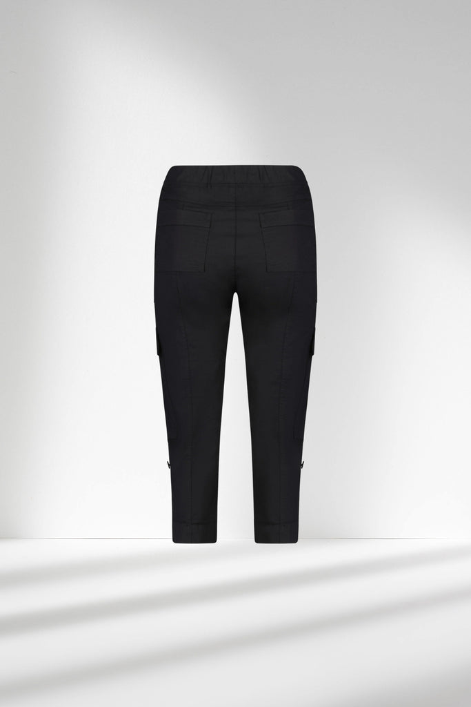 Vassalli Poplin Pull On Cargo Pants Black From BoxHill