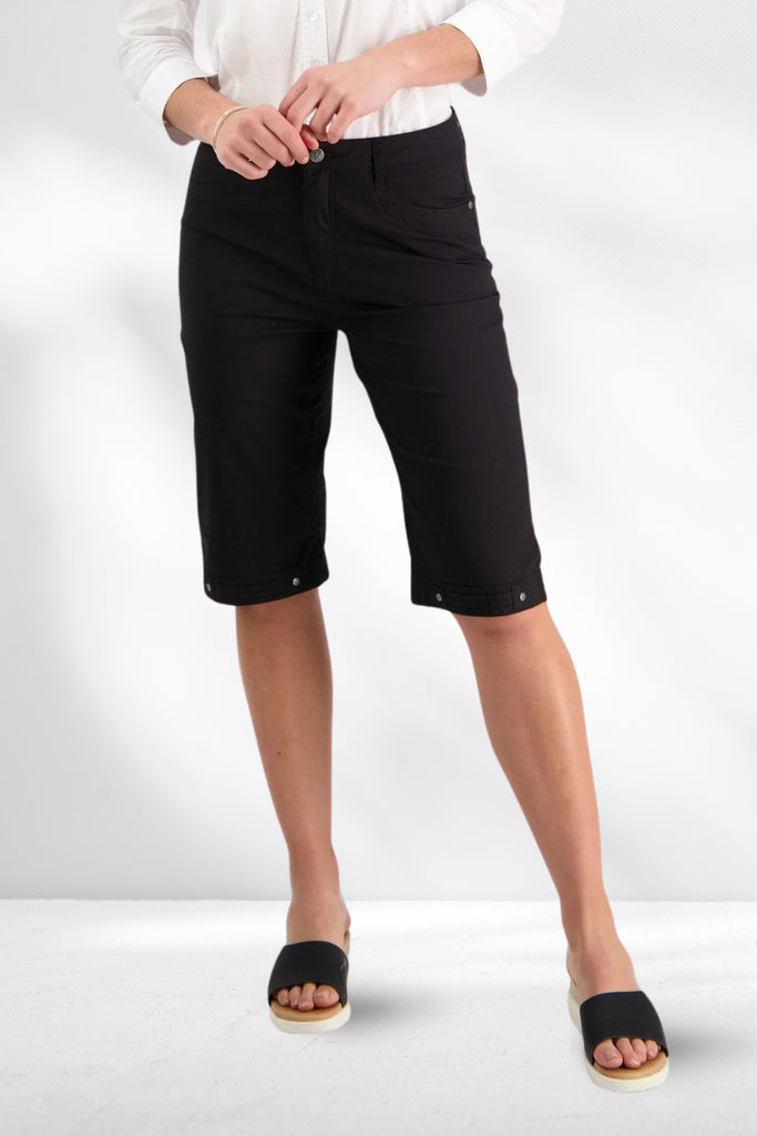 Vassalli Poplin Straight Leg Shorts Black From BoxHill