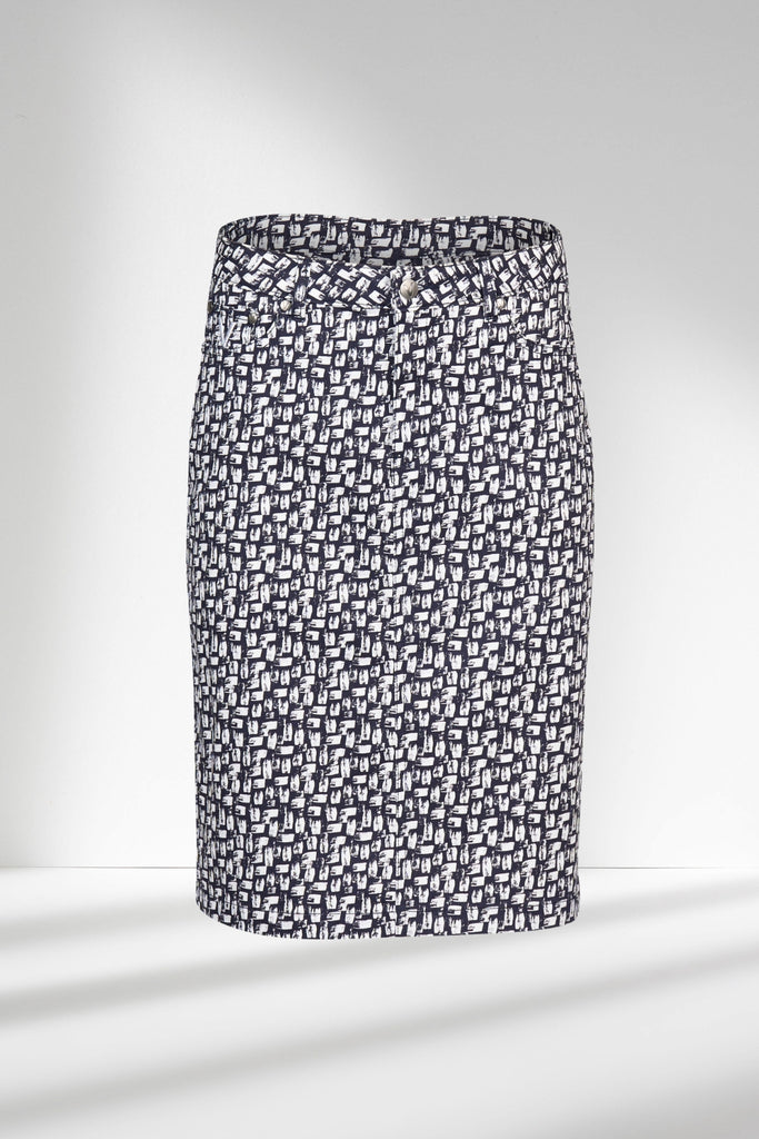 PRE-ORDER Vassalli Printed Denim Skirt Cove From BoxHill