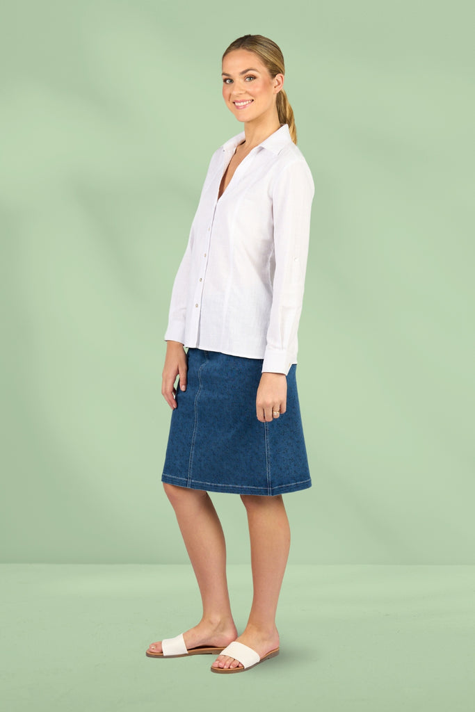 Vassalli Printed Denim Skirt Kansas From BoxHill