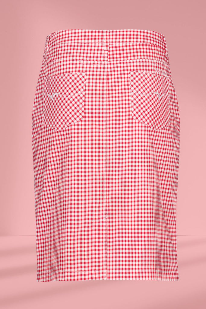 Vassalli Printed Denim Skirt Red Gingham From BoxHill