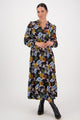 Vassalli Printed Frill Neck Dress with Panel Hem Viva La Bloom From BoxHill