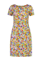 Vassalli Printed Lightweight Fitted Dress with Short Sleeves Bloom From BoxHill