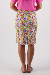 Vassalli Printed Lightweight Skirt with Centre Back Vent Bloom From BoxHill