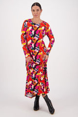 Vassalli Round Neck Printed Knit Dress Aura From BoxHill