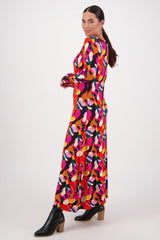 Vassalli Round Neck Printed Knit Dress Aura From BoxHill