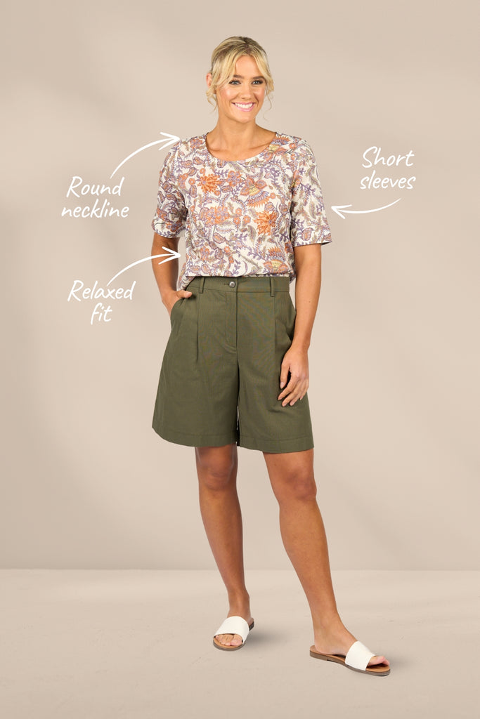 Vassalli Round Neck Top Tuscany From BoxHill