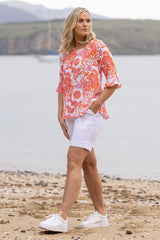 Vassalli Round Neck Top with Elbow Length Sleeve Day Dream From BoxHill