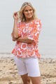 Vassalli Round Neck Top with Elbow Length Sleeve Day Dream From BoxHill