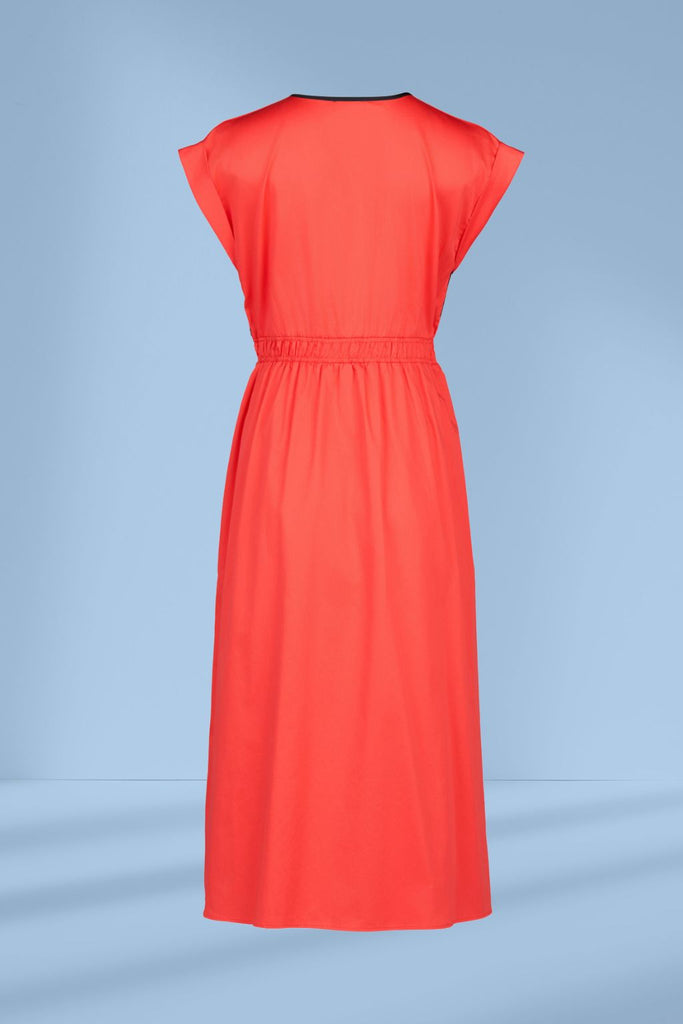 Vassalli Shirred Waist Dress Aperol and Ink From BoxHill