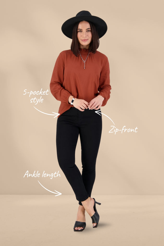 Vassalli Skinny Leg Ankle Grazer Jeans Black From BoxHill