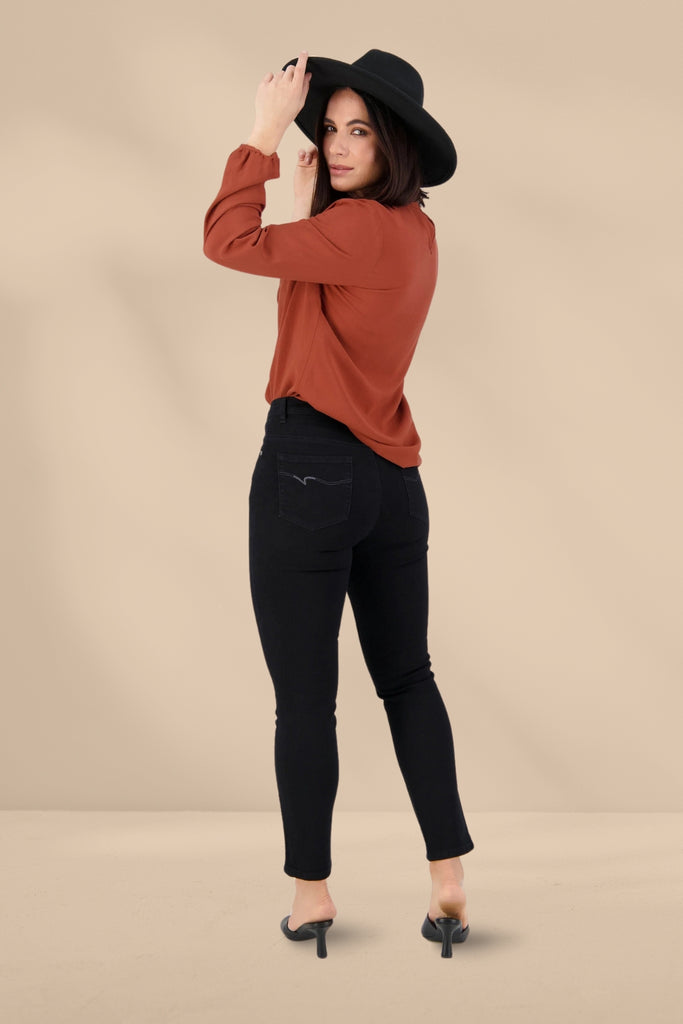 Vassalli Skinny Leg Ankle Grazer Jeans Black From BoxHill