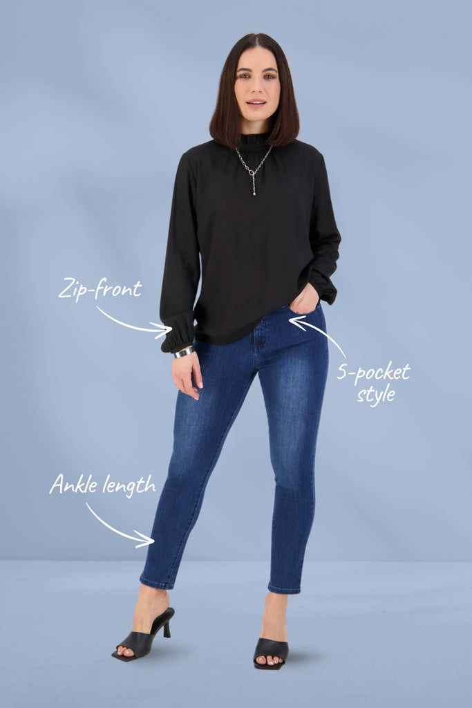 Vassalli Skinny Leg Ankle Grazer Jeans Blue From BoxHill