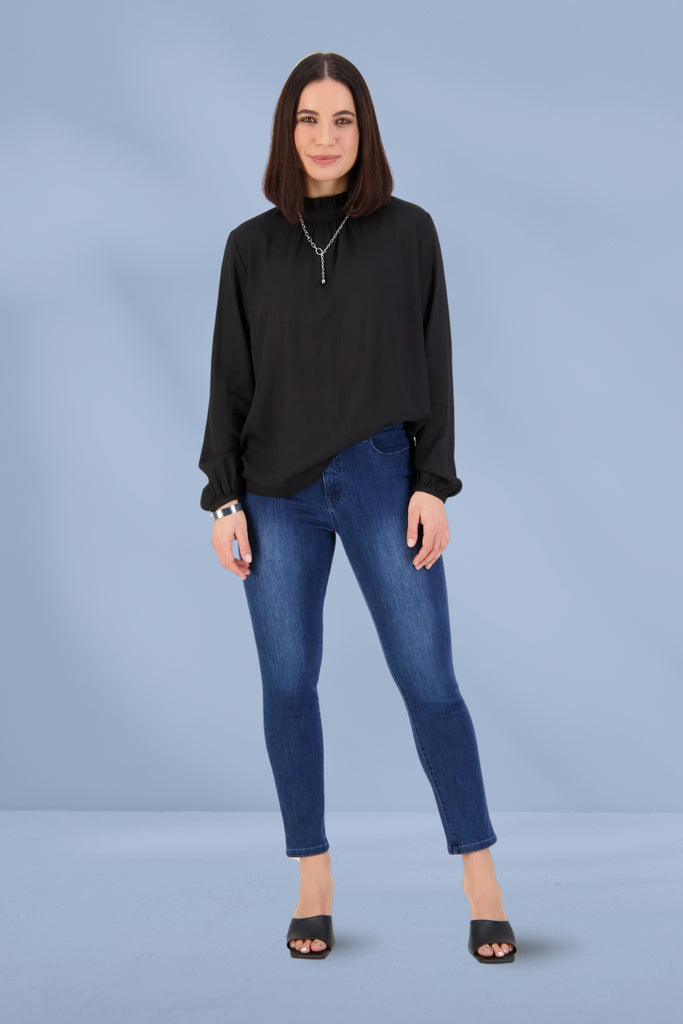 Vassalli Skinny Leg Ankle Grazer Jeans Blue From BoxHill