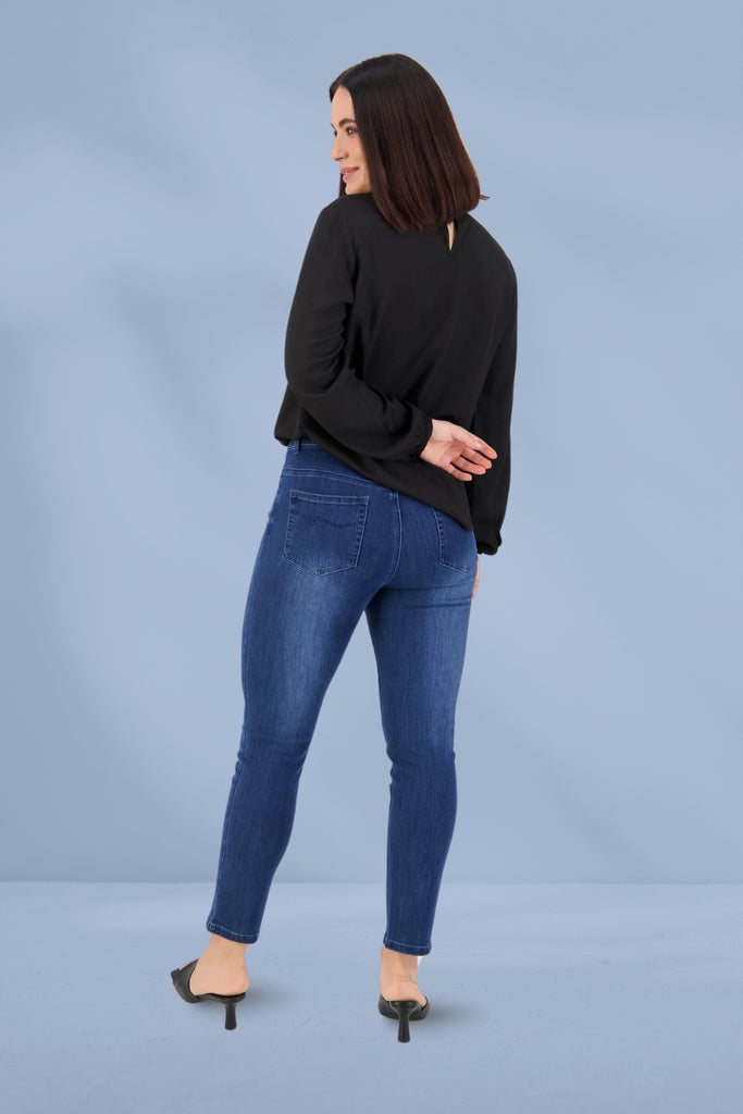 Vassalli Skinny Leg Ankle Grazer Jeans Blue From BoxHill