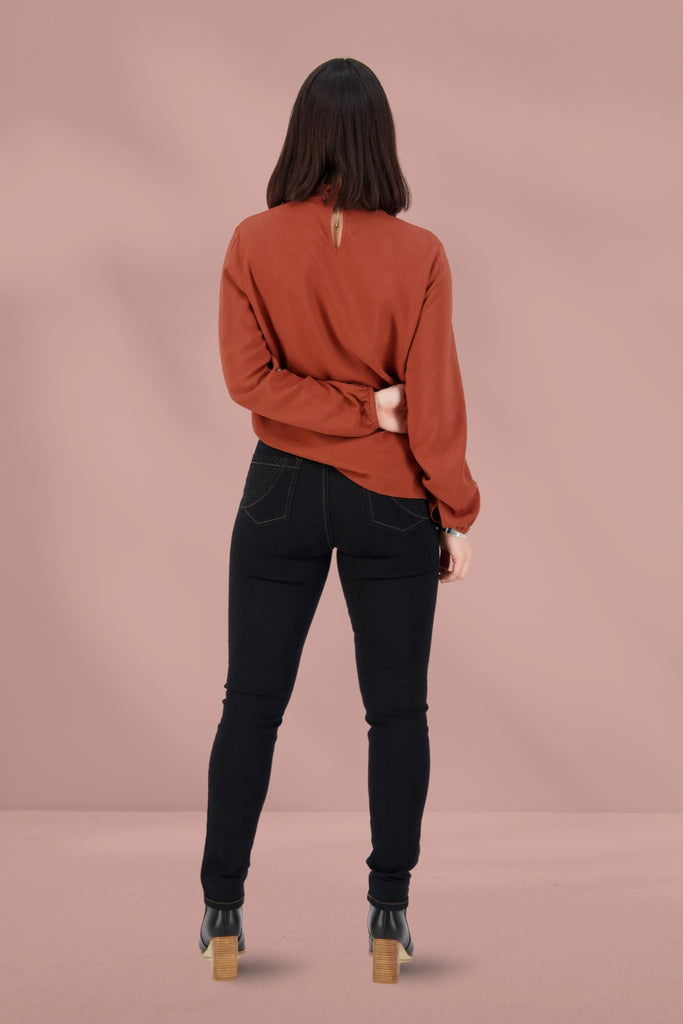 Vassalli Skinny Leg Basket Weave Jeans Black From BoxHill