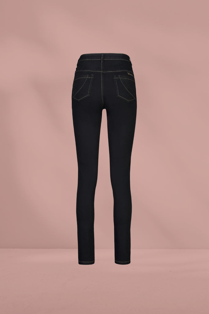 Vassalli Skinny Leg Basket Weave Jeans Black From BoxHill