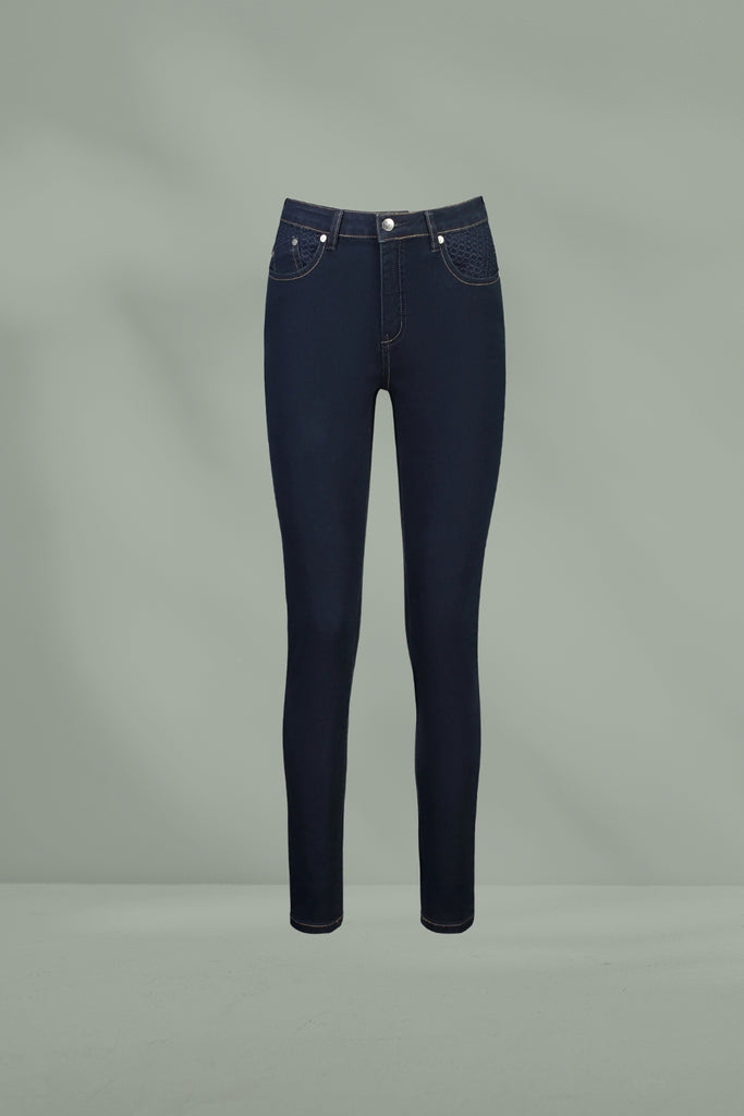 Vassalli Skinny Leg Basket Weave Jeans Indigo From BoxHill