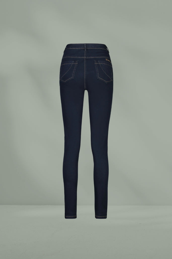 Vassalli Skinny Leg Basket Weave Jeans Indigo From BoxHill