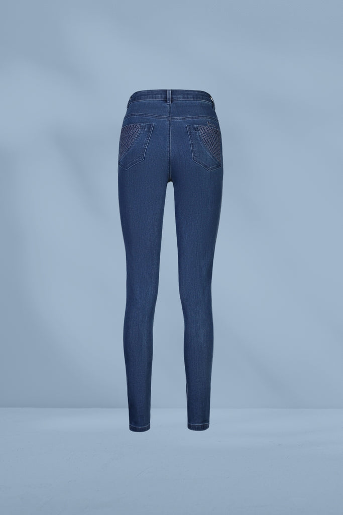 Vassalli Skinny Leg Basket Weave Jeans New Blue From BoxHill
