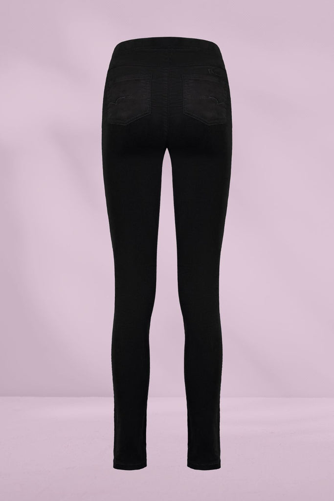 Vassalli Skinny Leg Cord Pull On Pants Black From BoxHill