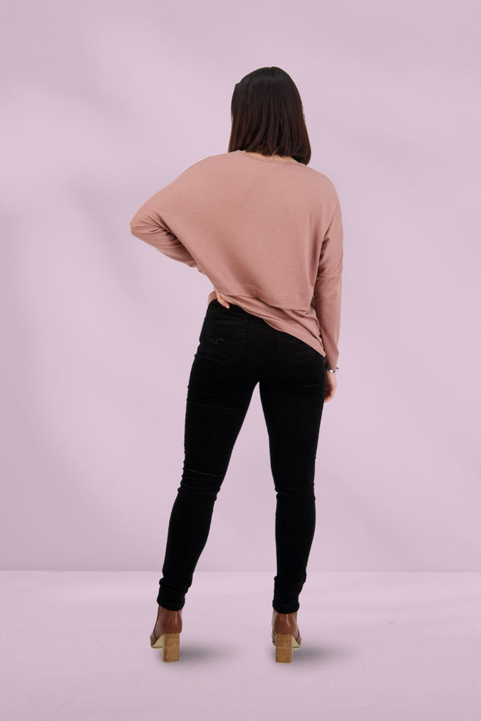 Vassalli Skinny Leg Cord Pull On Pants Black From BoxHill