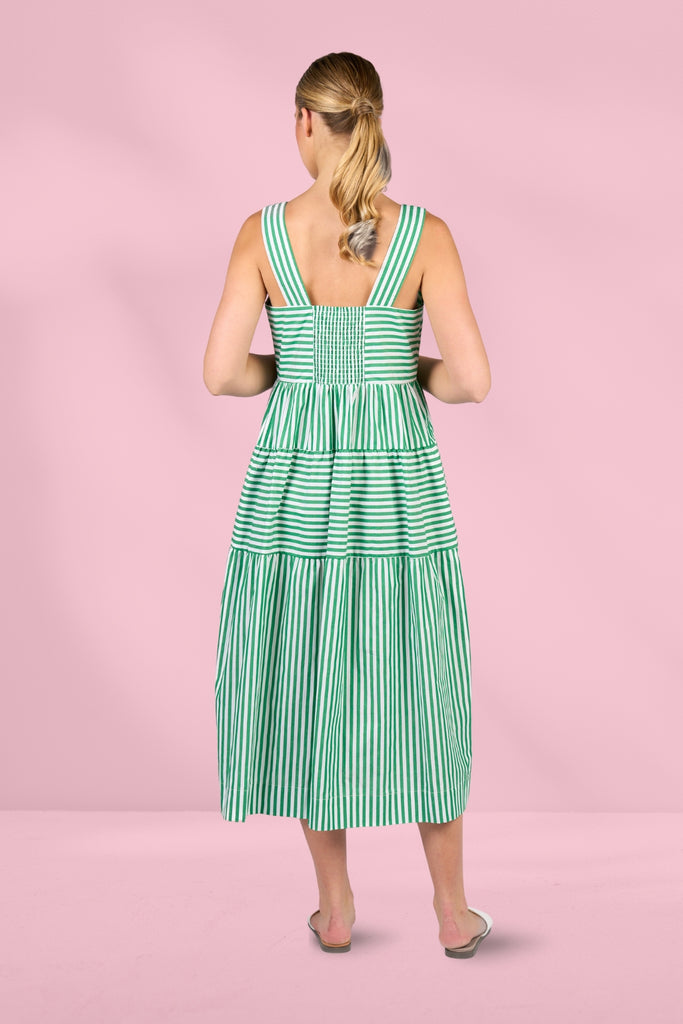 Vassalli Sleeveless Tiered Dress Clover Stripe From BoxHill
