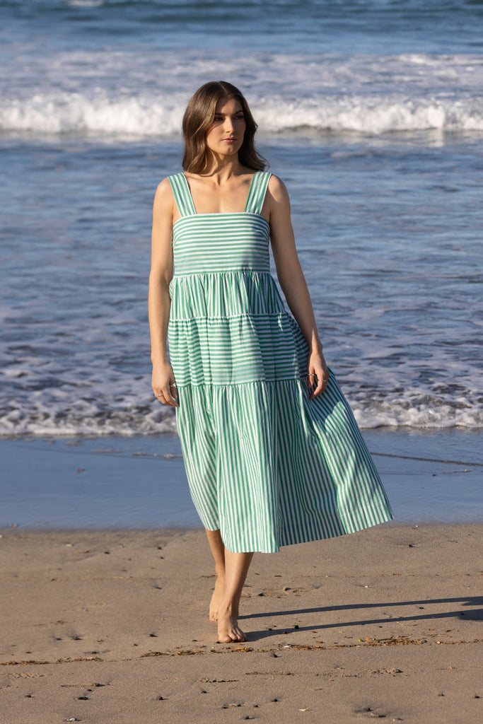 Vassalli Sleeveless Tiered Dress Clover Stripe From BoxHill