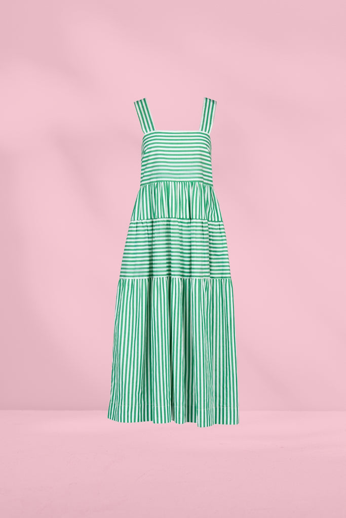 Vassalli Sleeveless Tiered Dress Clover Stripe From BoxHill