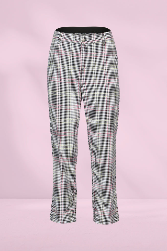 Vassalli Slim Leg 7/8 Zip Pants Multi Check From BoxHill