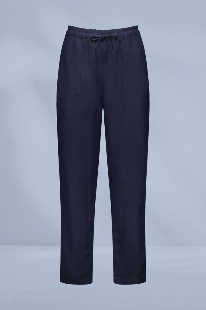 Vassalli Slim Leg Ankle Grazer Full Elastic Waist Pants Ink From BoxHill