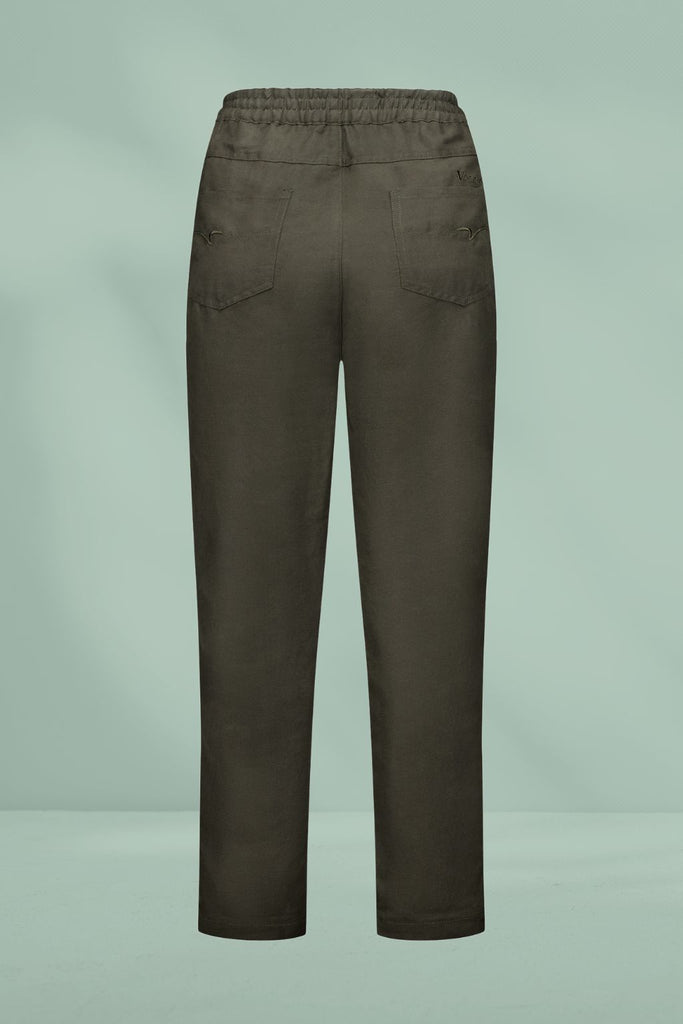 Vassalli Slim Leg Ankle Grazer Pants Khaki From BoxHill