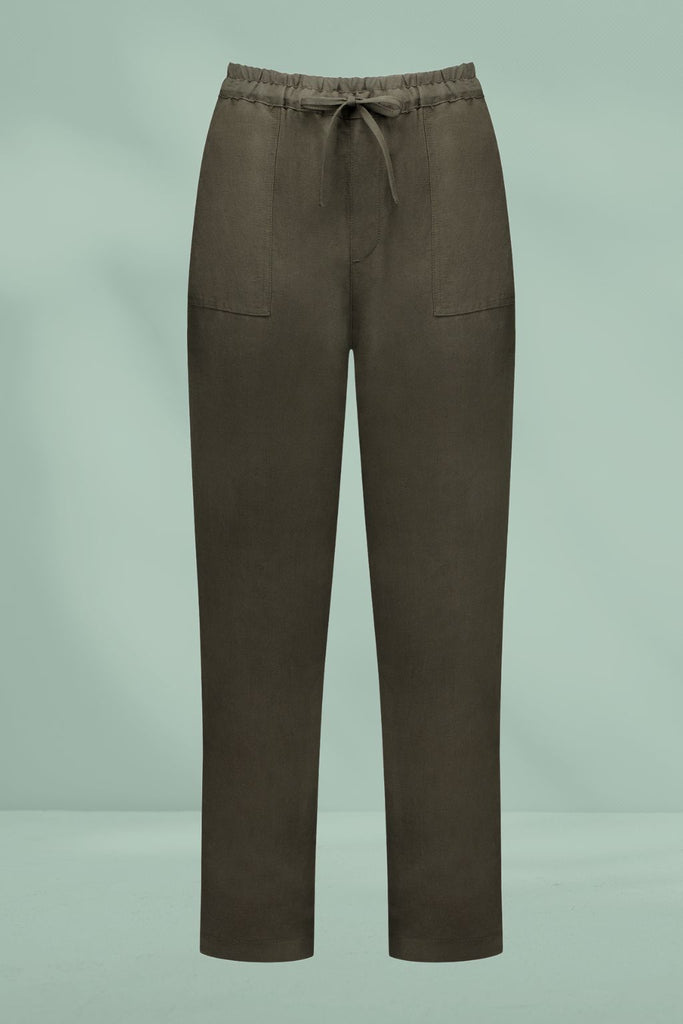 Vassalli Slim Leg Ankle Grazer Pants Khaki From BoxHill