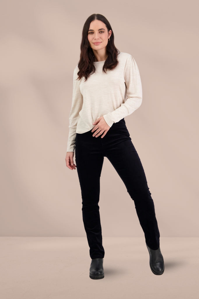 Vassalli Slim Leg Cord Pull On Leggings Midnight From BoxHill