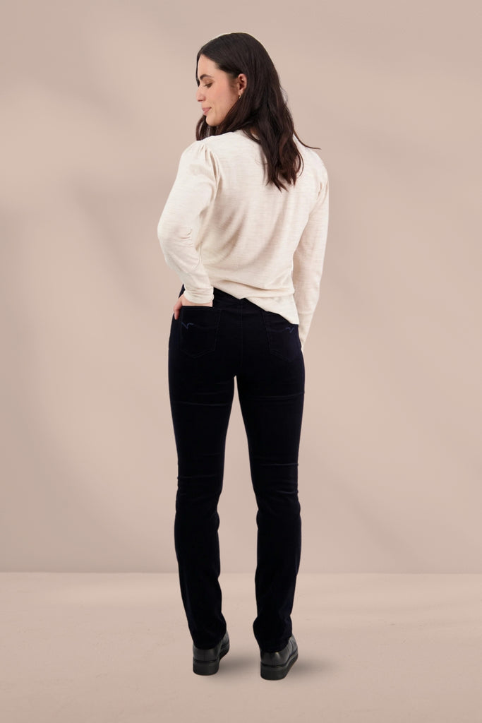 Vassalli Slim Leg Cord Pull On Leggings Midnight From BoxHill