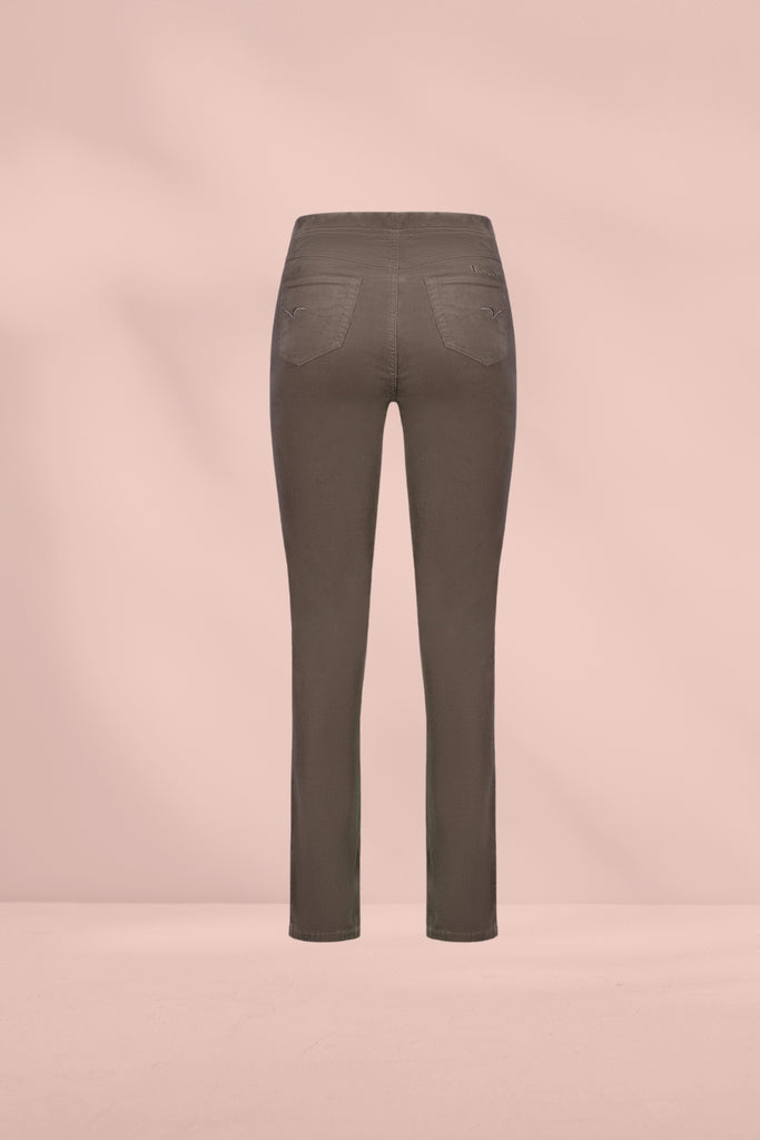 Vassalli Slim Leg Cord Pull On Pants Taupe From BoxHill